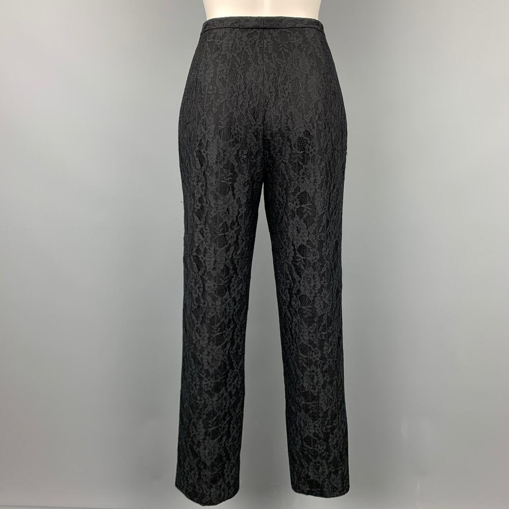 RICHARD TYLER Size 10 Black Wool Blend Lace Evening Dress Pants - Picture 2 of 3